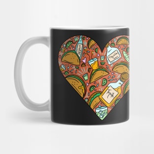 Tacos and Tequila Heart Mug